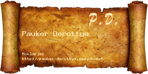 Pauker Dorottya névjegykártya